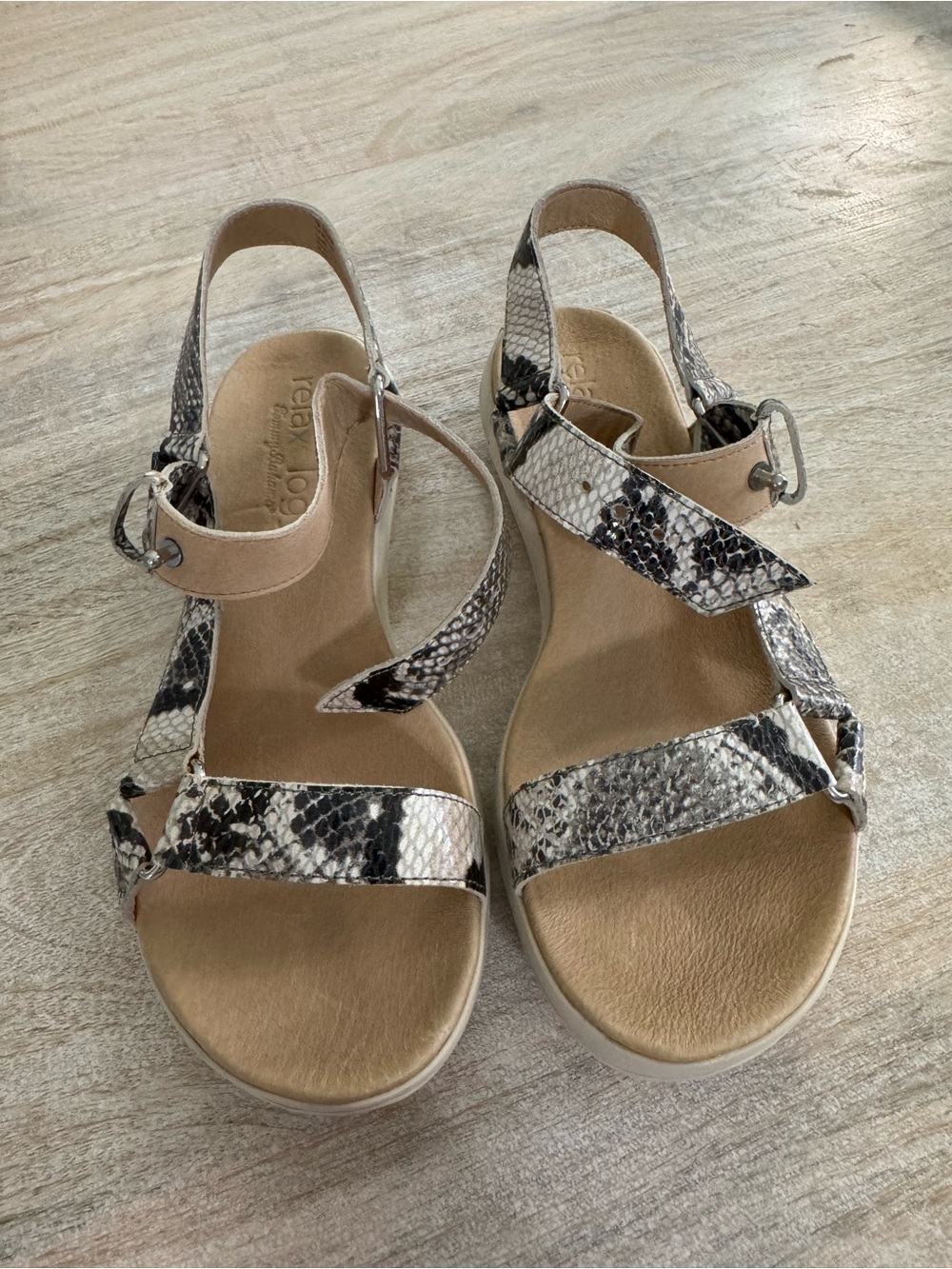Tommy Bahama Women's Snake-Print Slingback Sandals - Black & Cream